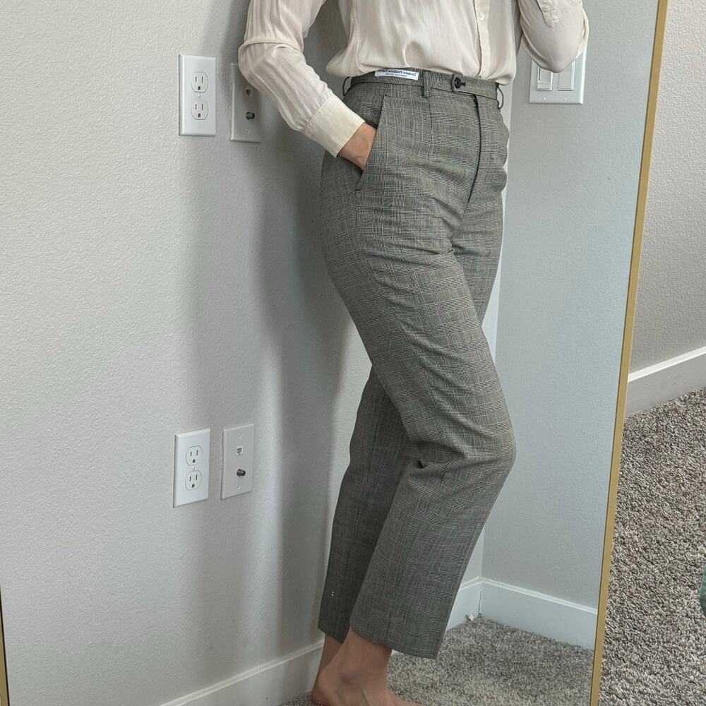 Pendleton 100% Virgin Wool Glen Plaid Pants Petite 2 Career Office Trousers USA